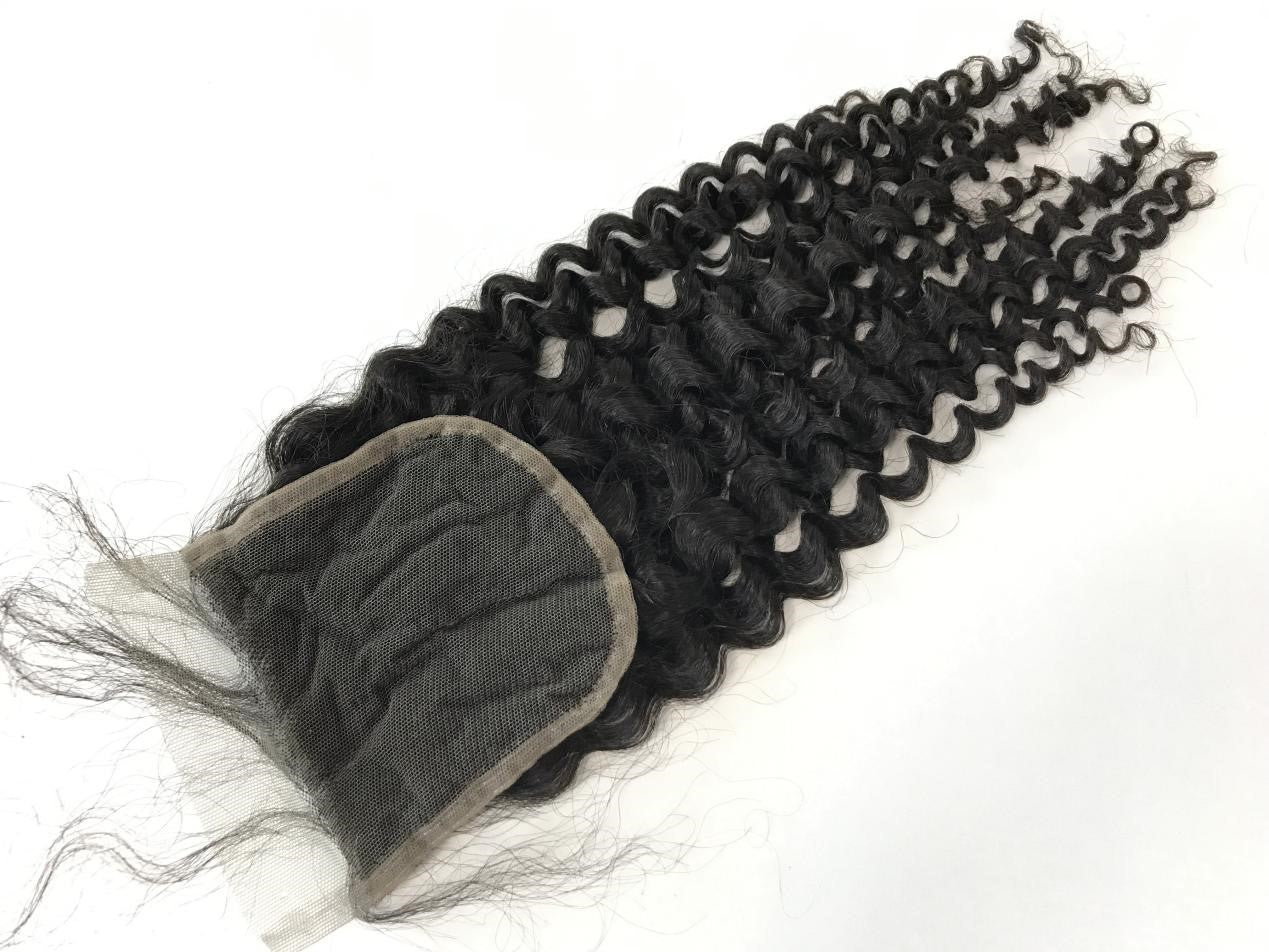 4x4 Single Donor HD Super Fine Swiss Invisible lace closure Loose Deep