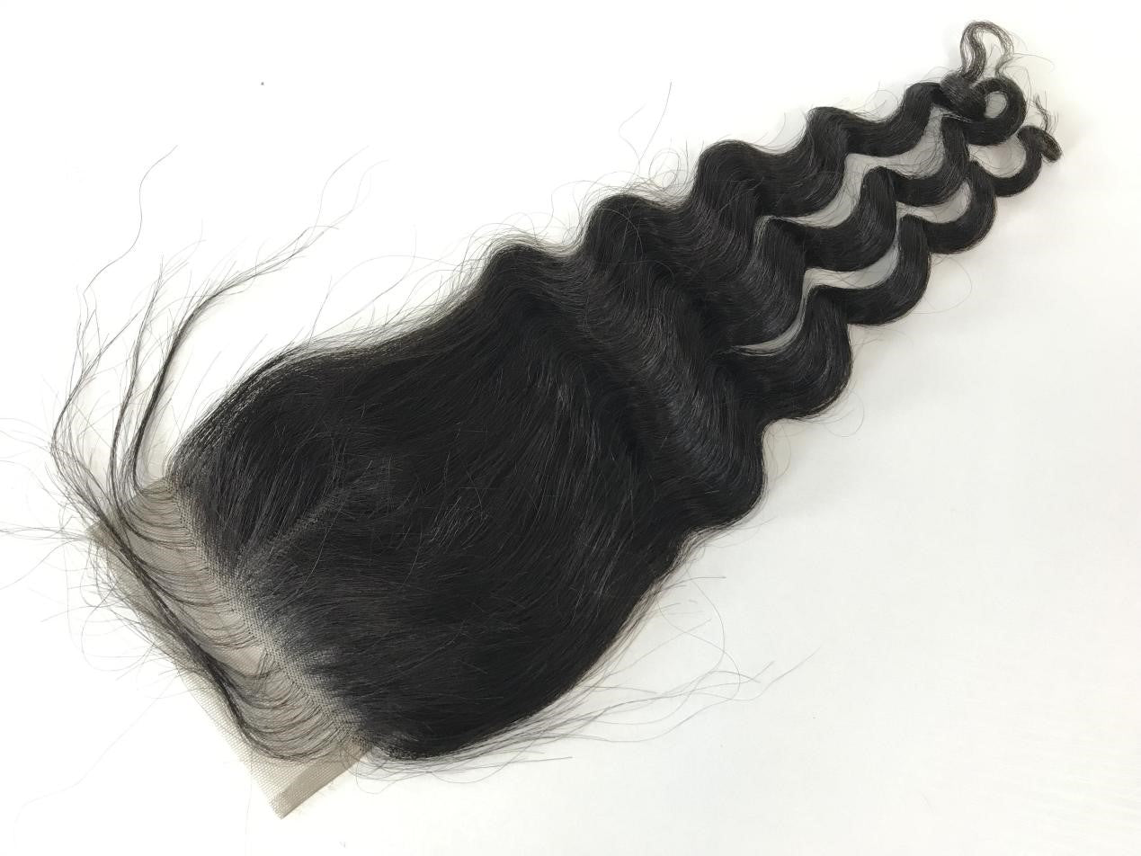 4x4 Single Donor HD Super Fine Swiss Invisible lace closure Loose Deep