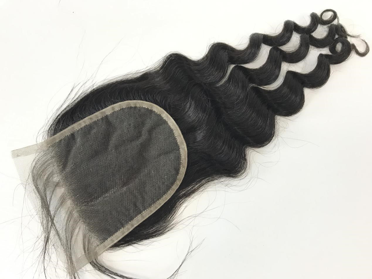 4x4 Single Donor HD Super Fine Swiss Invisible lace closure Loose Deep