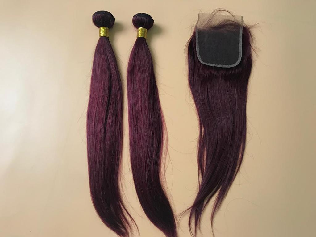 Mayfair Remy Hair Bundle 99J Straight