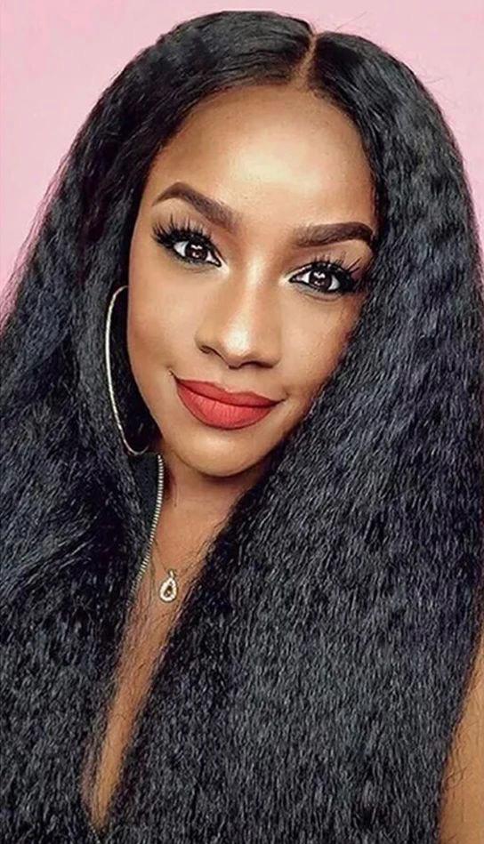 5 x 9 130% Density Closure wig Kinky Straight