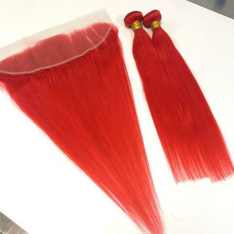 Mayfair Remy Fuller Hair Bundle Red Straight