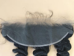 Single Donor 13x6 Medium Brown Lace Frontal with Transparent Light Lace Loose wave