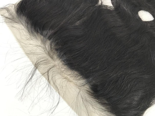 Single Donor 13x6 Medium Brown Lace Frontal with Transparent Light Lace body wave