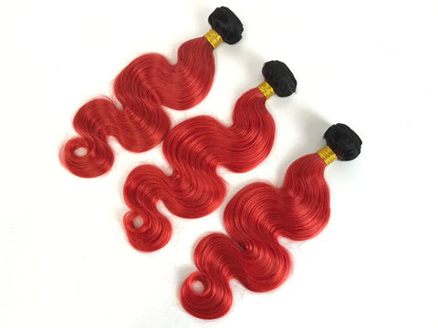 Mayfair Remy Fuller Hair Bundle 1B/Red Body wave