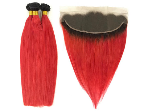 Mayfair Remy Light Lace 13X4 1B/Red Straight