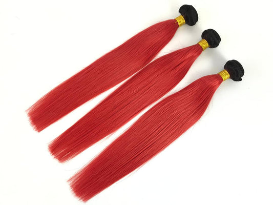 Mayfair Remy Fuller Hair Bundle 1B/Red Straight