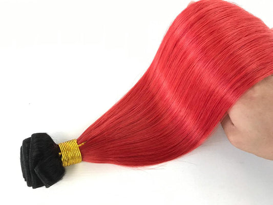 Mayfair Remy Fuller Hair Bundle 1B/Red Straight