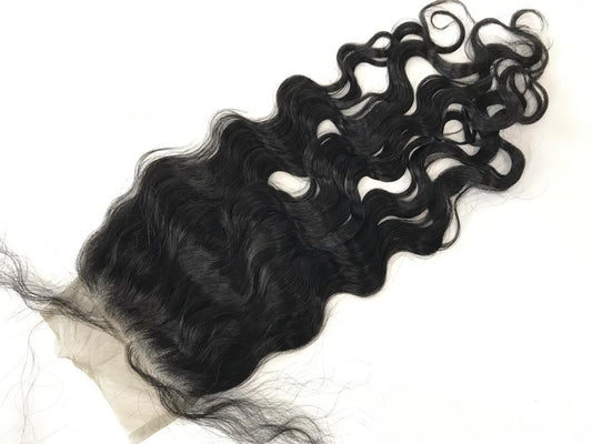Mayfair Remy  4x4  Medium brown lace closure Natural Wave