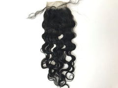5x5 Single Donor Medium Brown/Transparent lace closure Princess Curl