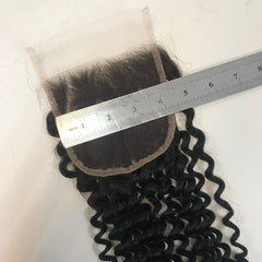 4x4 Single Donor Normal Transparent light/Medium Brown Closure Afro Kinky