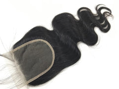 4x4  Single Donor Normal Transparent light/Medium Brown Closure Body Wave