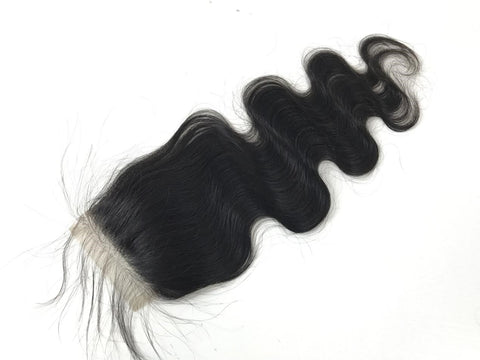 Mayfair Remy  4x4  Medium brown lace closure Body Wave