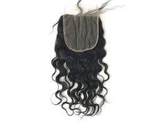 5x5 Single Donor Medium Brown/Transparent lace closure Natural Wave
