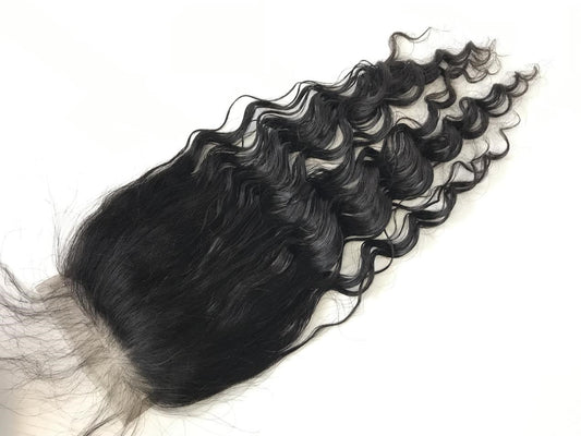 5x5 HD Single Donor  Super Fine Swiss Invisible lace closure Water Wave