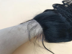 5x5 Single Donor Medium Brown/Transparent lace closure Body Wave