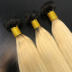 Single Donor 1B/613 Blonde Virgin Hair bundle Malaysian & Brazilian Straight