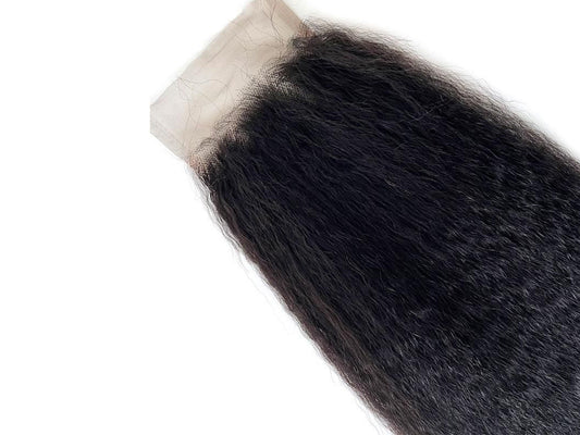 Mayfair Remy  6x6 closure Transparent lace Kinky Straight