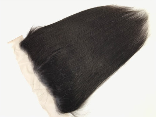 Single Donor 13x6 Medium Brown Lace Frontal with Transparent Light Lace Straight