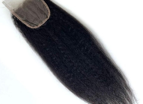 5x5 HD Single Donor  Super Fine Swiss Invisible lace closure Kinky Straight