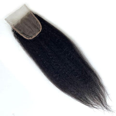 4x4 Single Donor Normal Transparent light/Medium Brown Closure Deep Curl