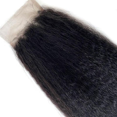 4x4 Single Donor Normal Transparent light/Medium Brown Closure Deep Curl