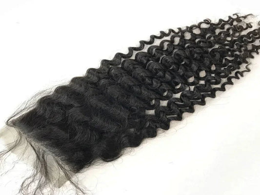 Mayfair Remy  4x4  Medium brown lace closure Jerry Curl