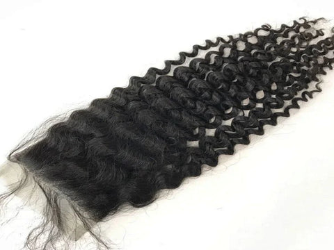 Mayfair Remy  4x4  Medium brown lace closure Jerry Curl