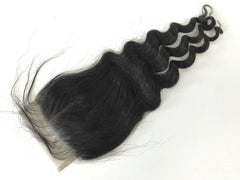 5x5 Single Donor Medium Brown/Transparent lace closure Loose Deep